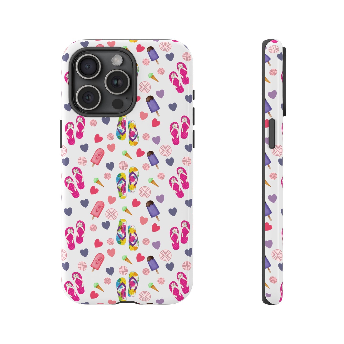 Phone Case Tough Cases - Summer Flip Flops Design