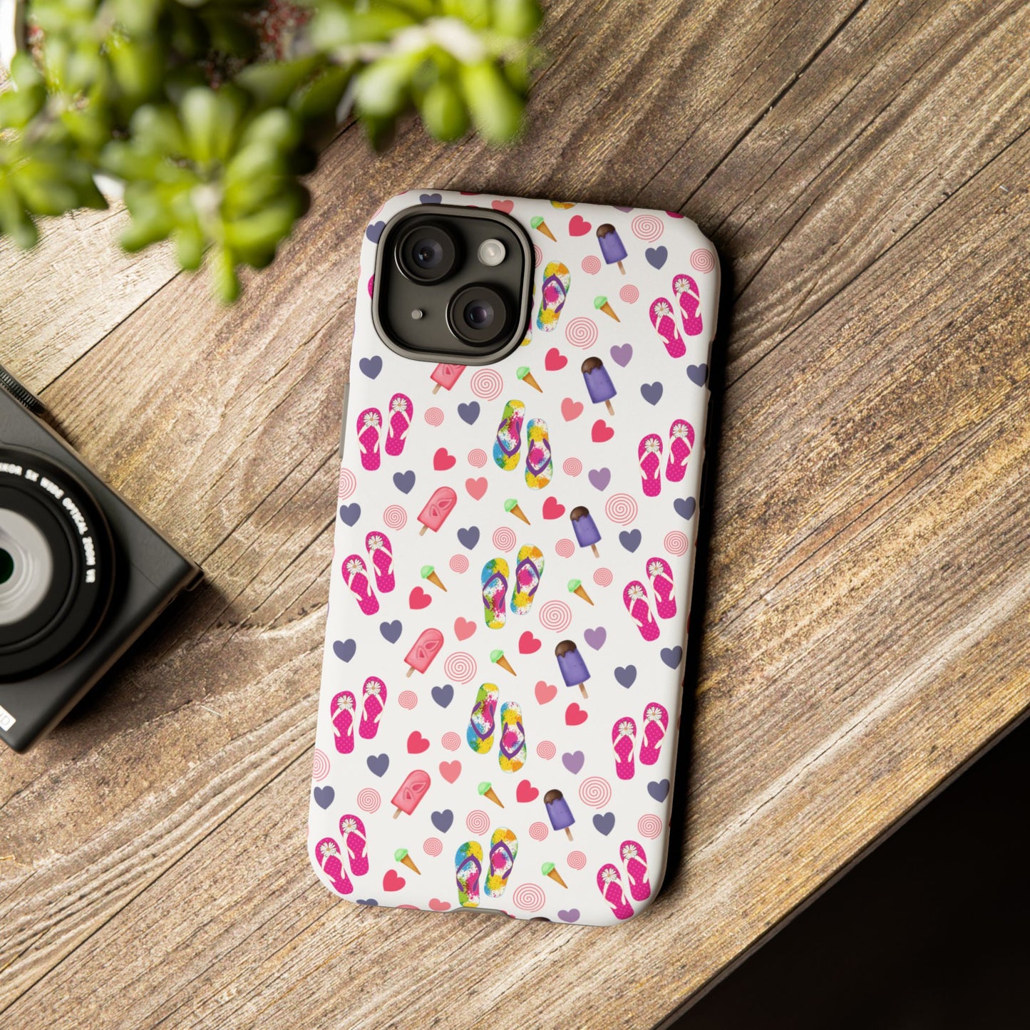 Phone Case Tough Cases - Summer Flip Flops Design