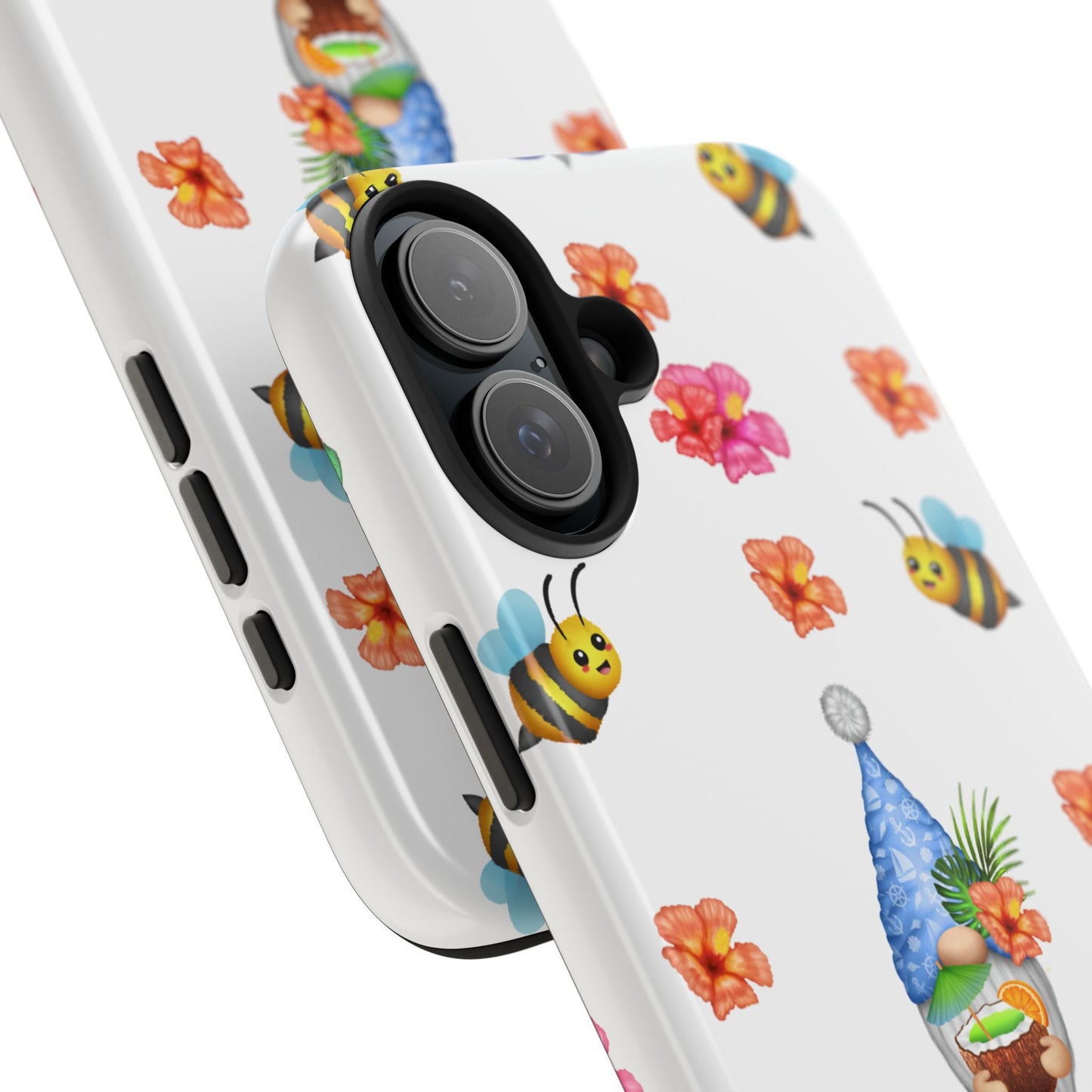 tropical gnome with drink and bees iPhon e 16 case