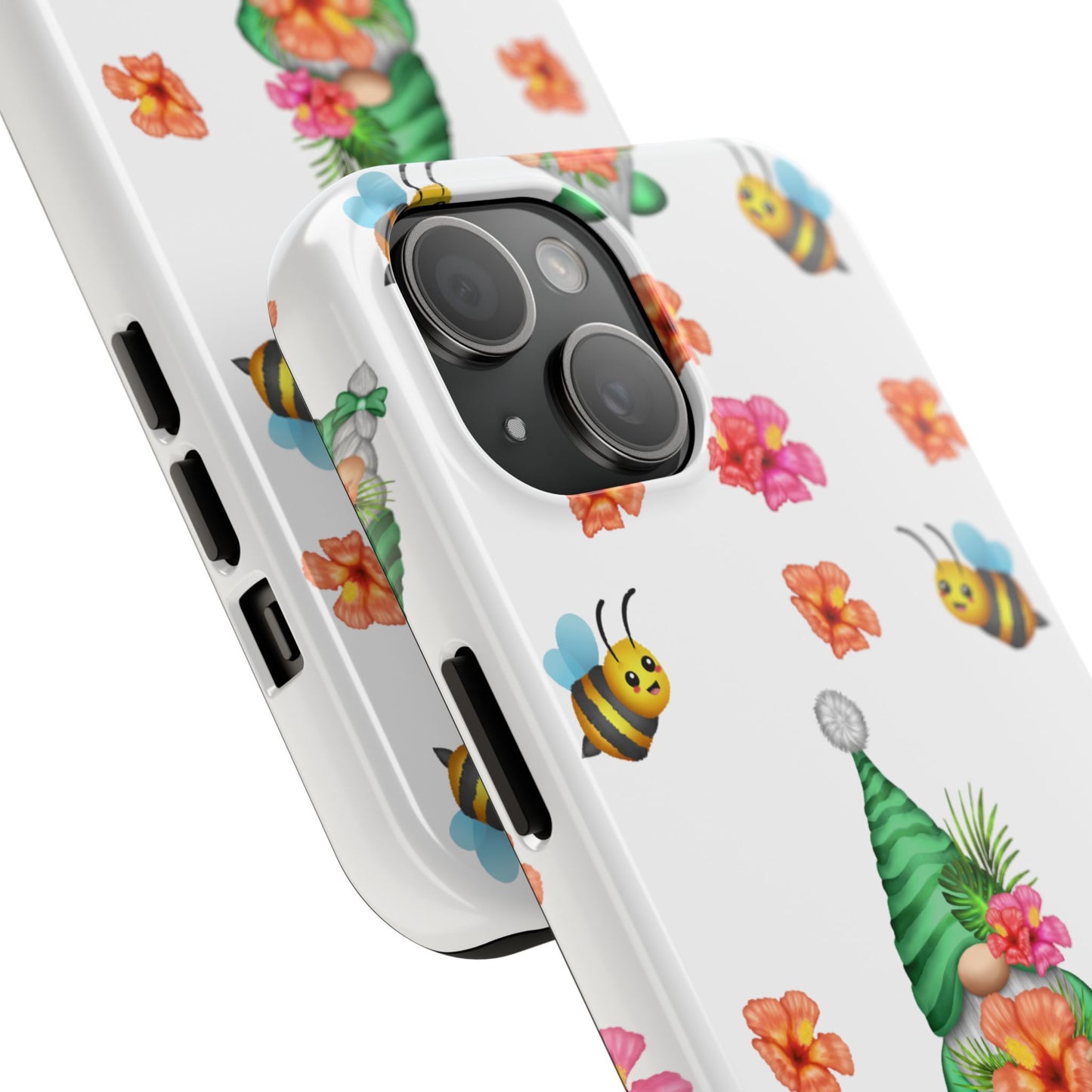 cute tropical gnome pattern with bees on iPhone 14 case