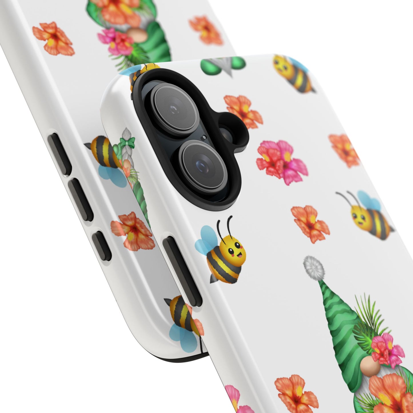 cute tropical gnome pattern with bees on iPhone 16 case