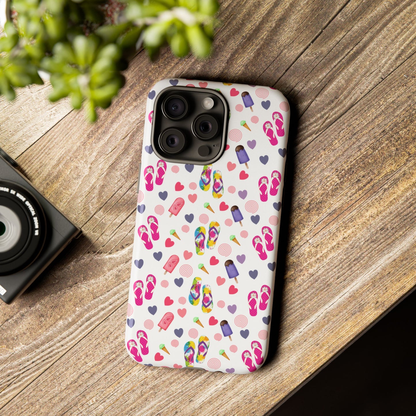 Phone Case Tough Cases - Summer Flip Flops Design