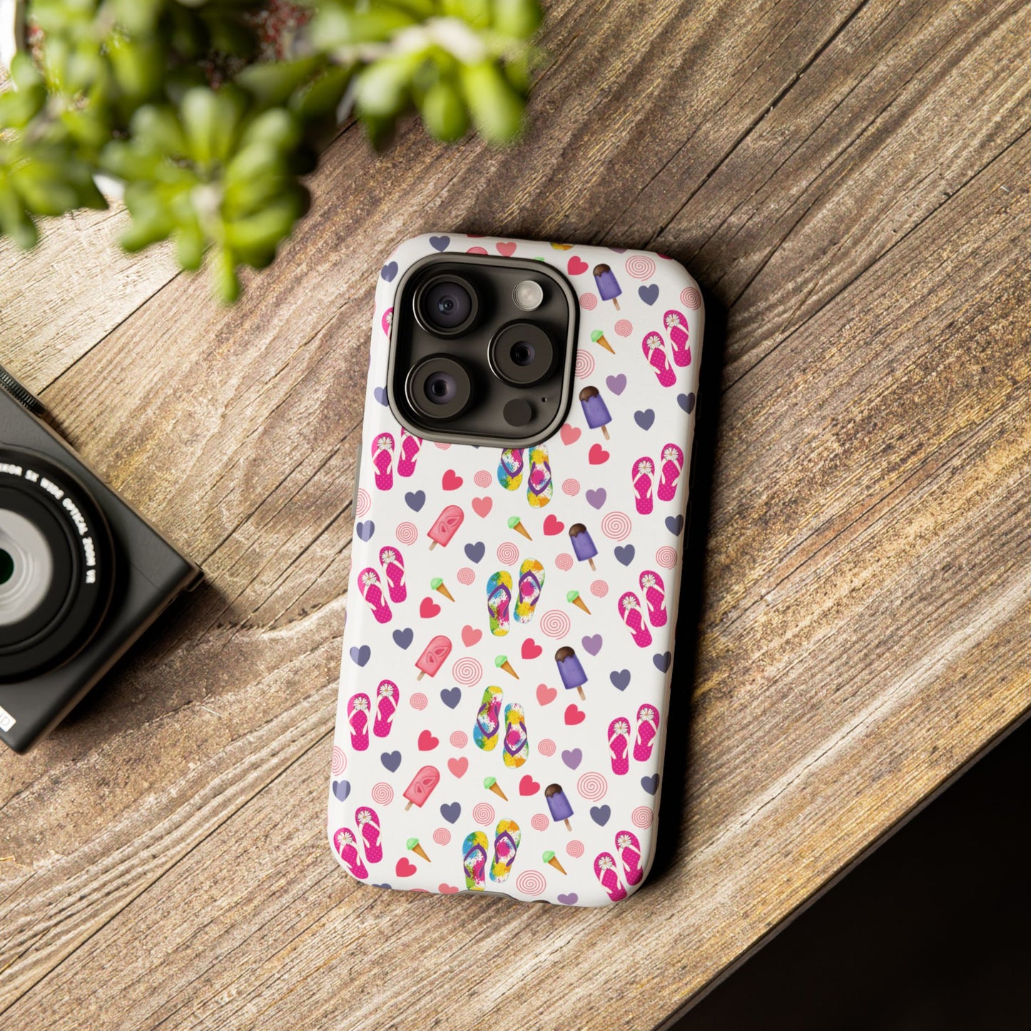 Phone Case Tough Cases - Summer Flip Flops Design