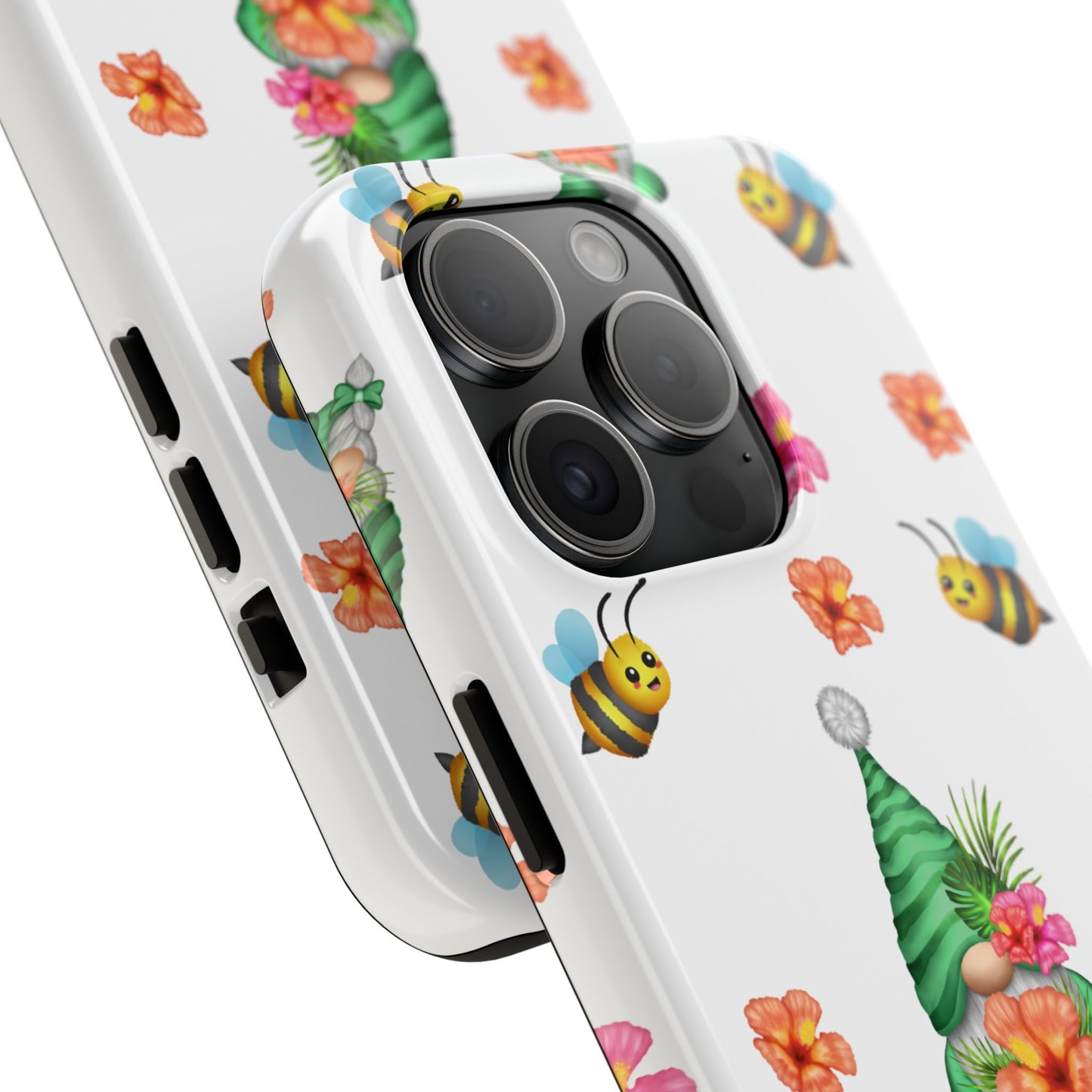 Phone Cases - Cute Gnome, Tropical Flowers, Bees Design