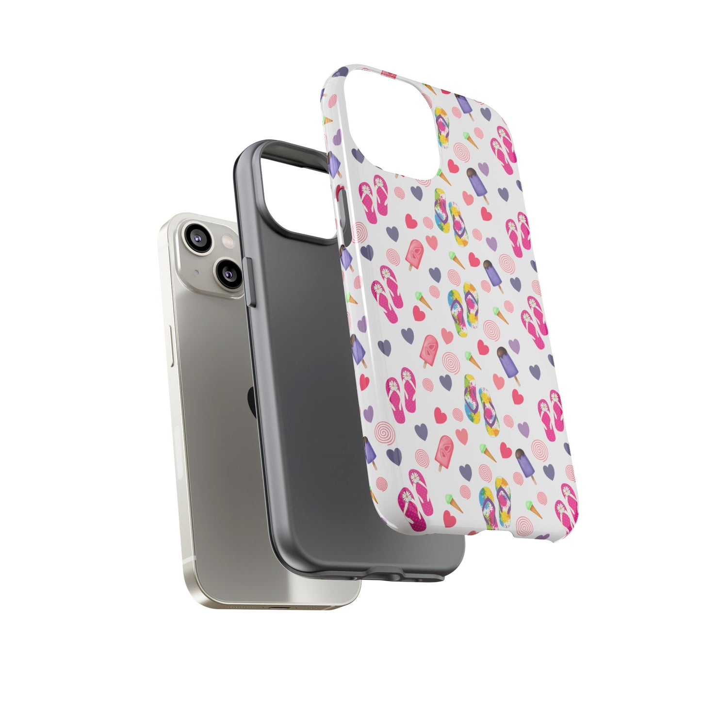 Phone Case Tough Cases - Summer Flip Flops Design