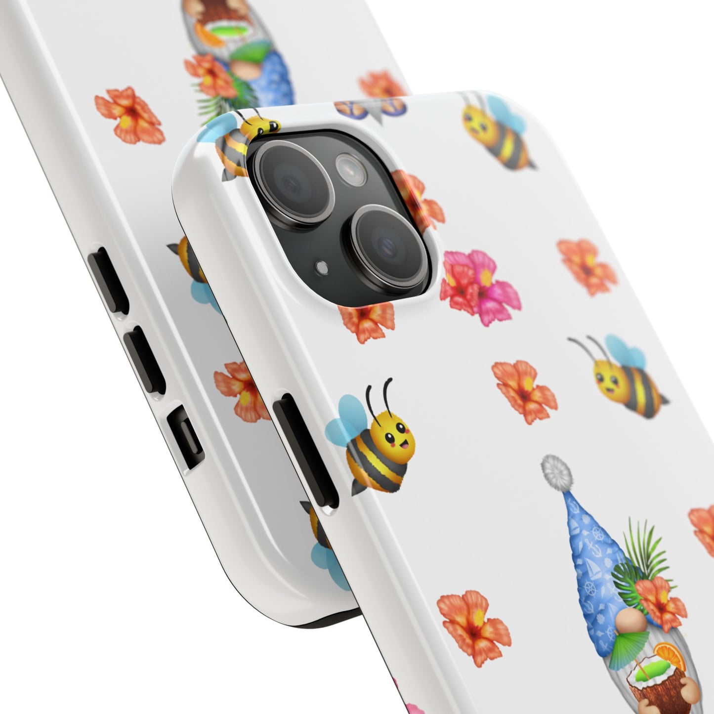 tropical gnome with drink and bees iPhon e 14 case
