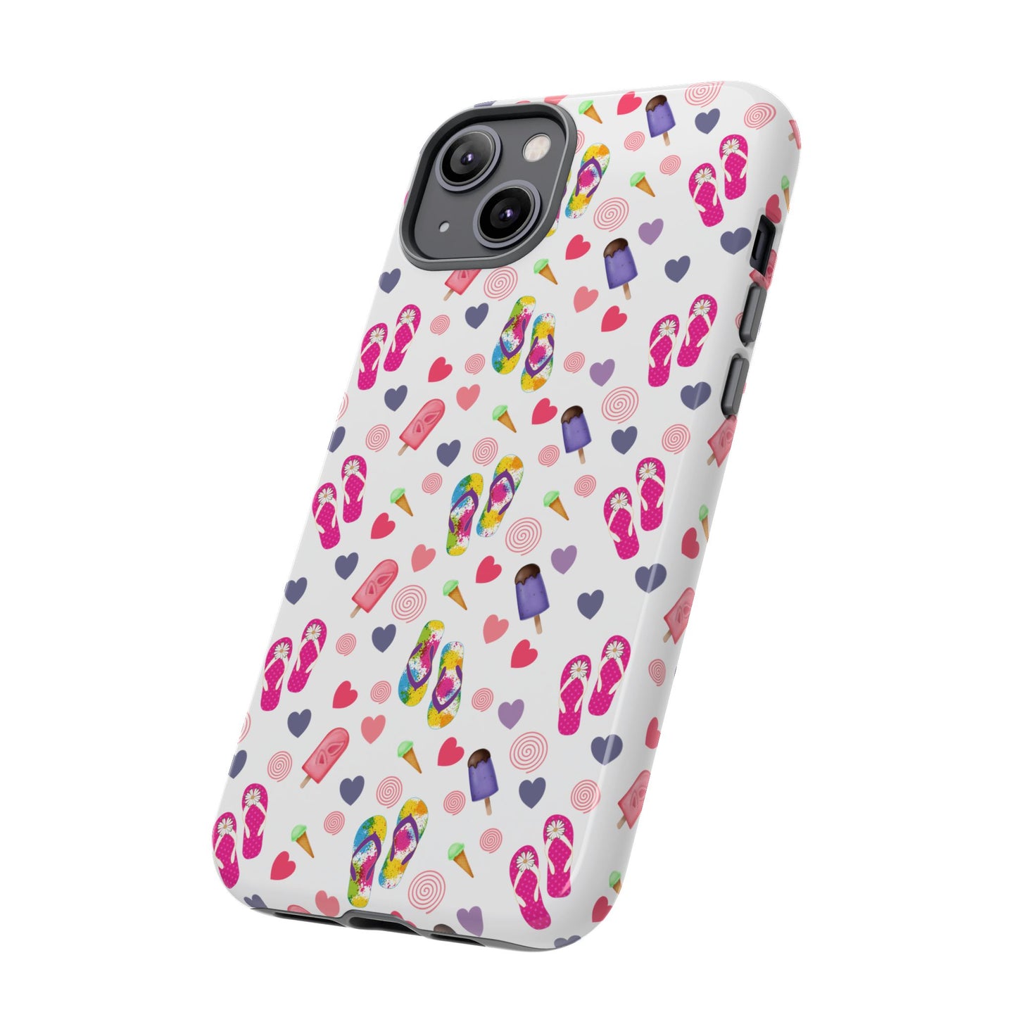 Phone Case Tough Cases - Summer Flip Flops Design