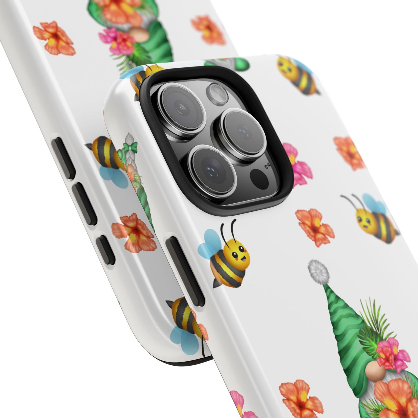 cute tropical gnome pattern with bees on iPhone 15 case