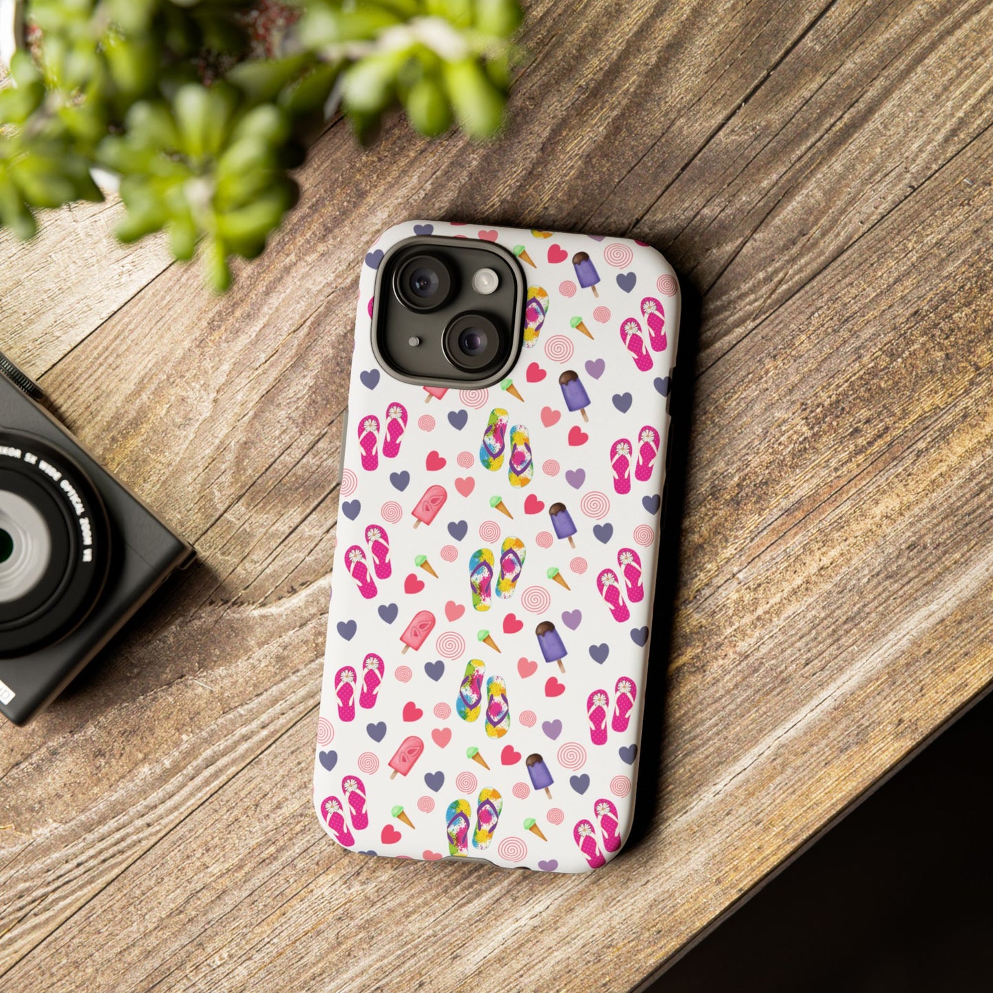 Phone Case Tough Cases - Summer Flip Flops Design