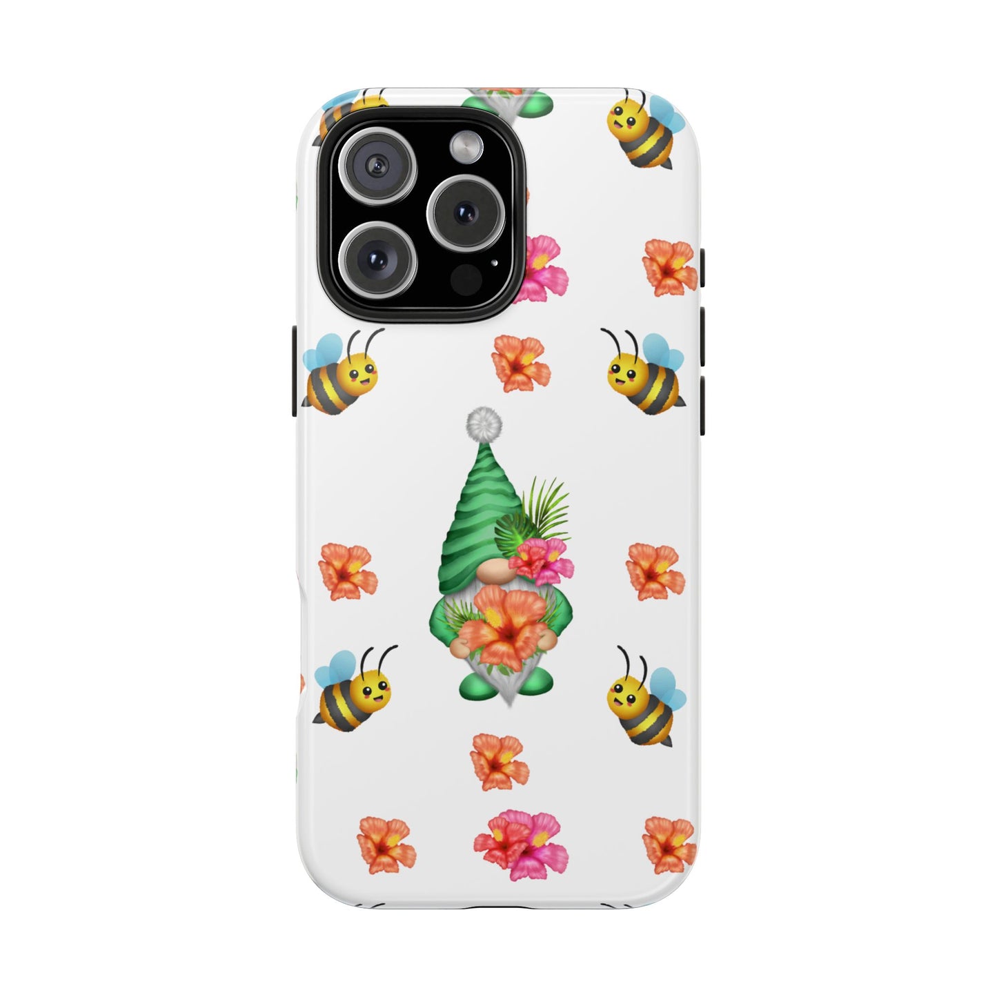 cute tropical gnome pattern with bees on iPhone 15 case