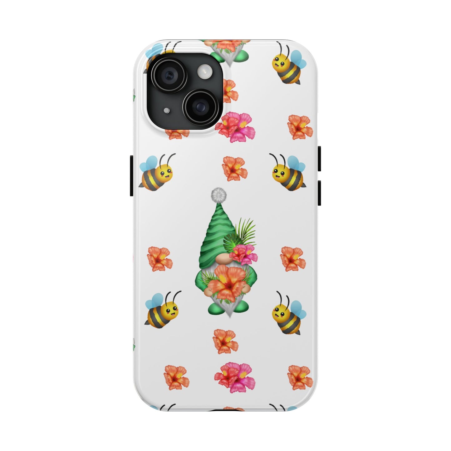 cute tropical gnome pattern with bees on iPhone 14 case