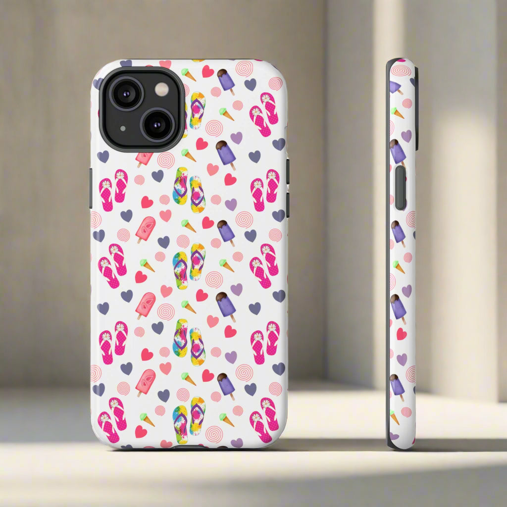 Phone Case Tough Cases - Summer Flip Flops Design