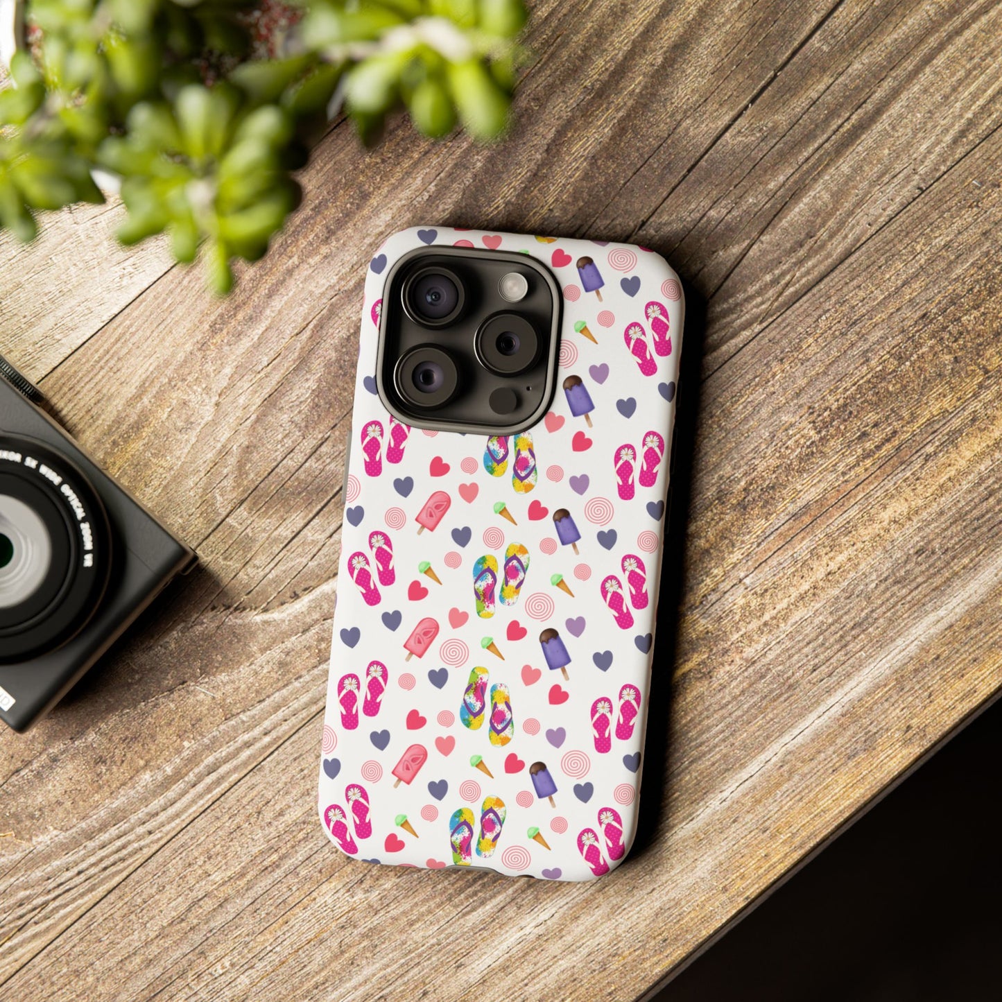 Phone Case Tough Cases - Summer Flip Flops Design