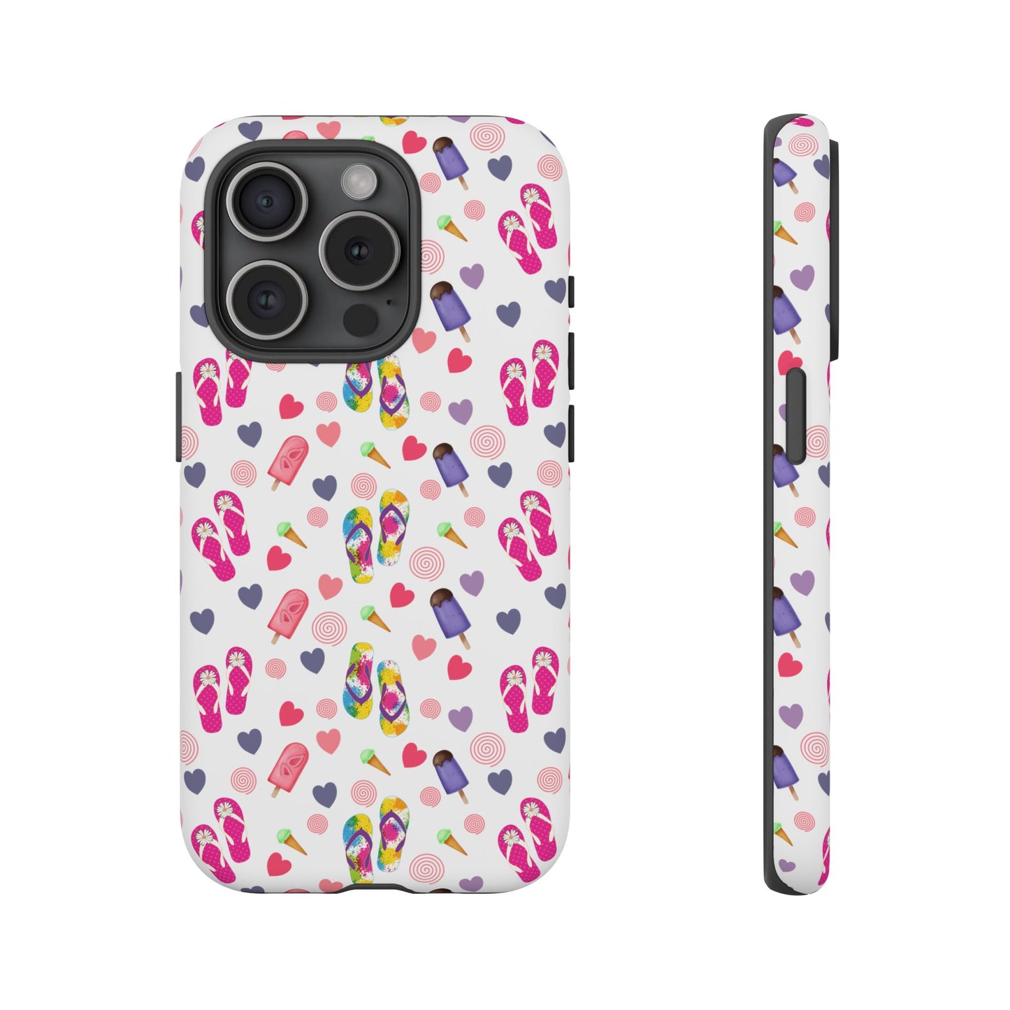 Phone Case Tough Cases - Summer Flip Flops Design