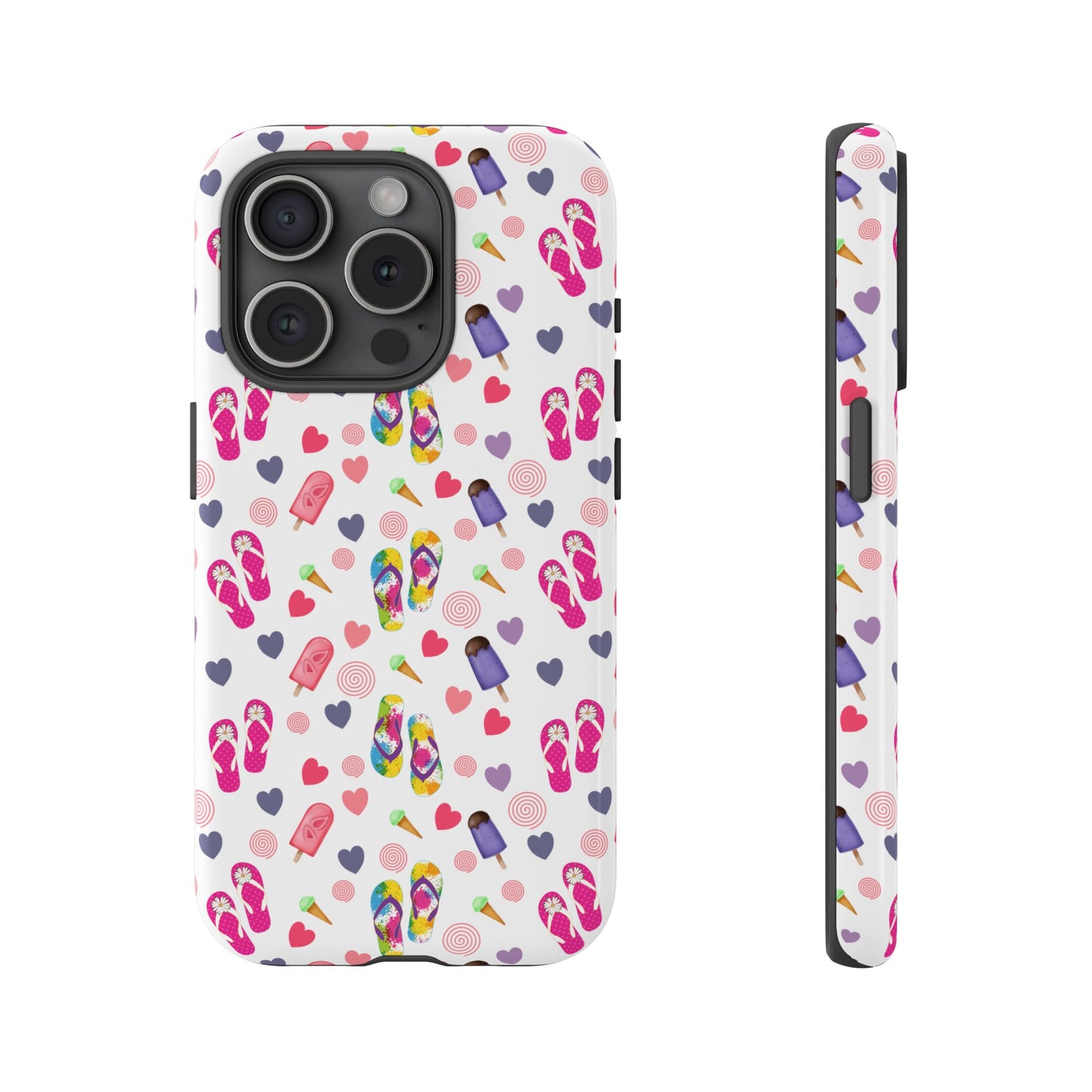 Phone Case Tough Cases - Summer Flip Flops Design