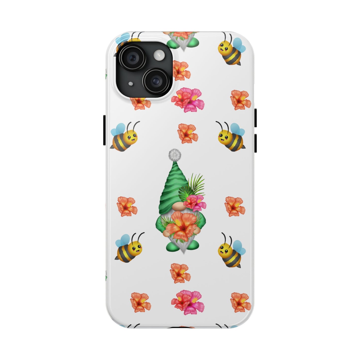 cute tropical gnome pattern with bees on iPhone 14 case