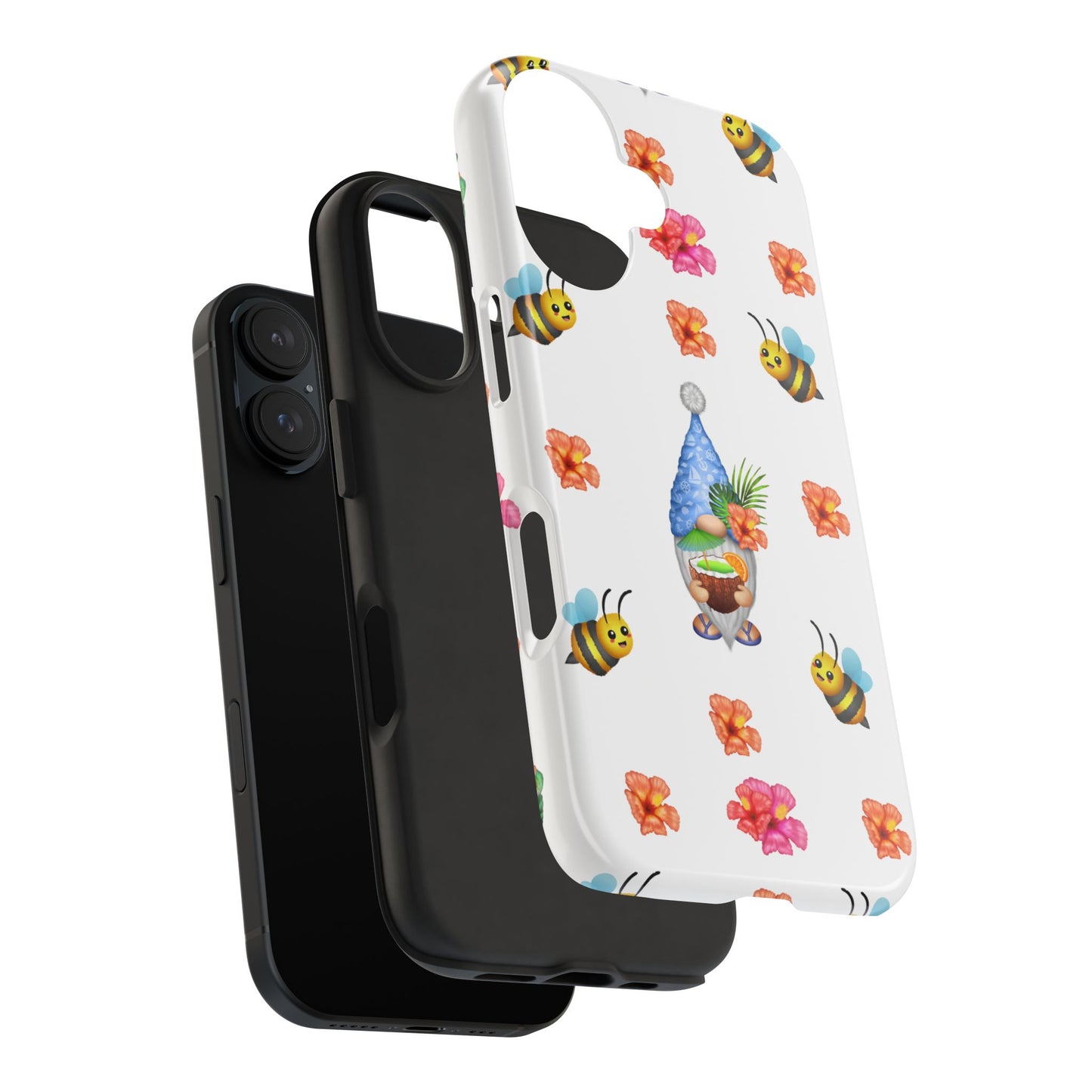 tropical gnome with drink and bees iPhon e 16 case