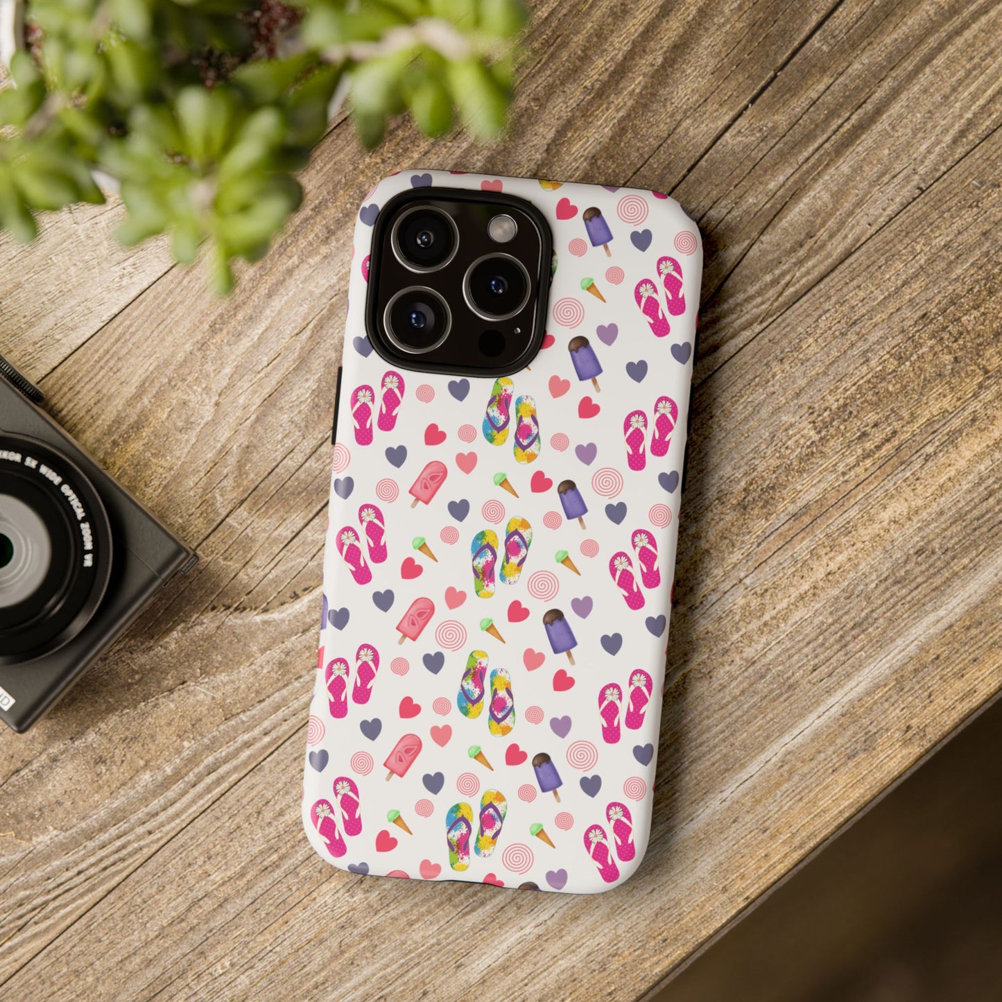 Phone Case Tough Cases - Summer Flip Flops Design