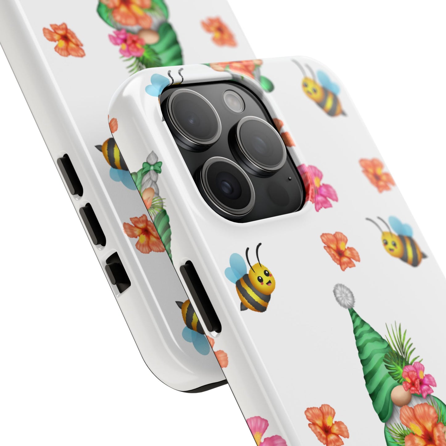 cute tropical gnome pattern with bees on iPhone 15 case