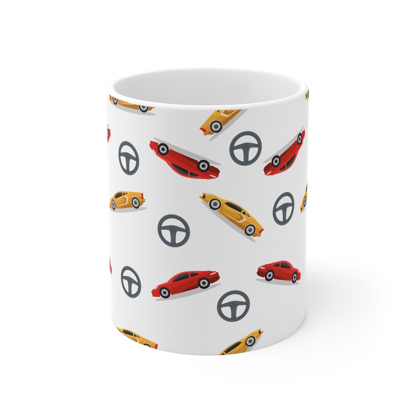 ceramic mug with sports car pattern