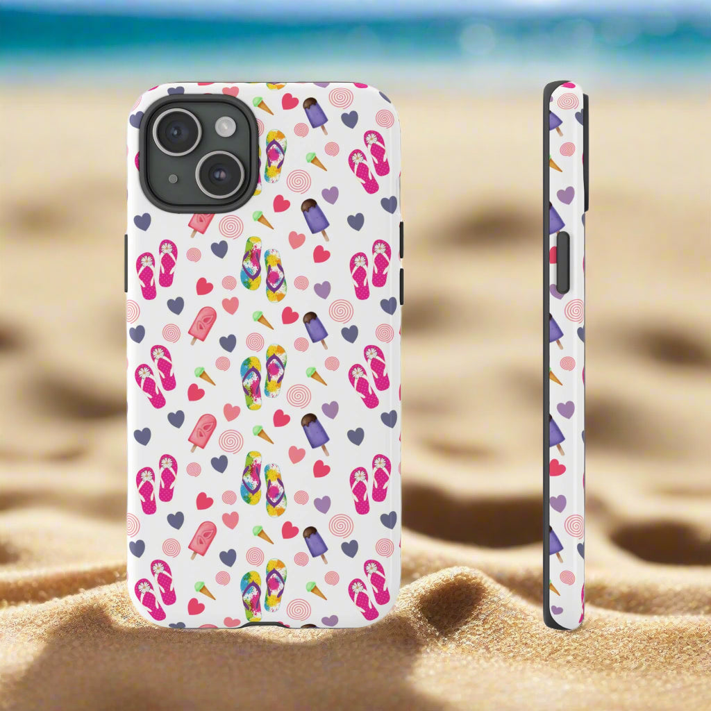 Phone Case Tough Cases - Summer Flip Flops Design