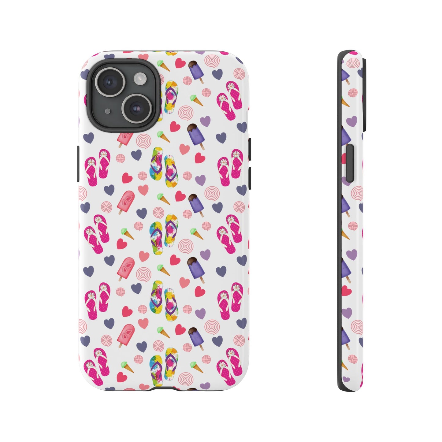 Phone Case Tough Cases - Summer Flip Flops Design
