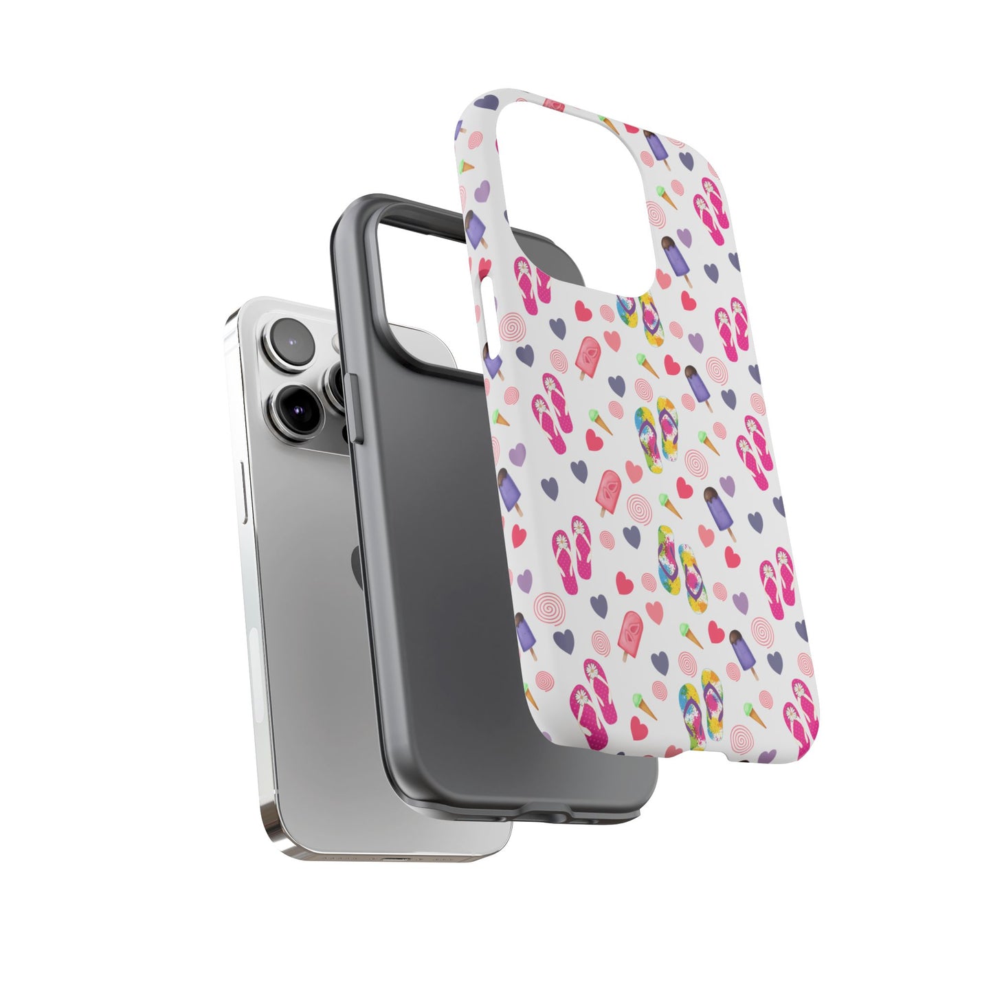 Phone Case Tough Cases - Summer Flip Flops Design