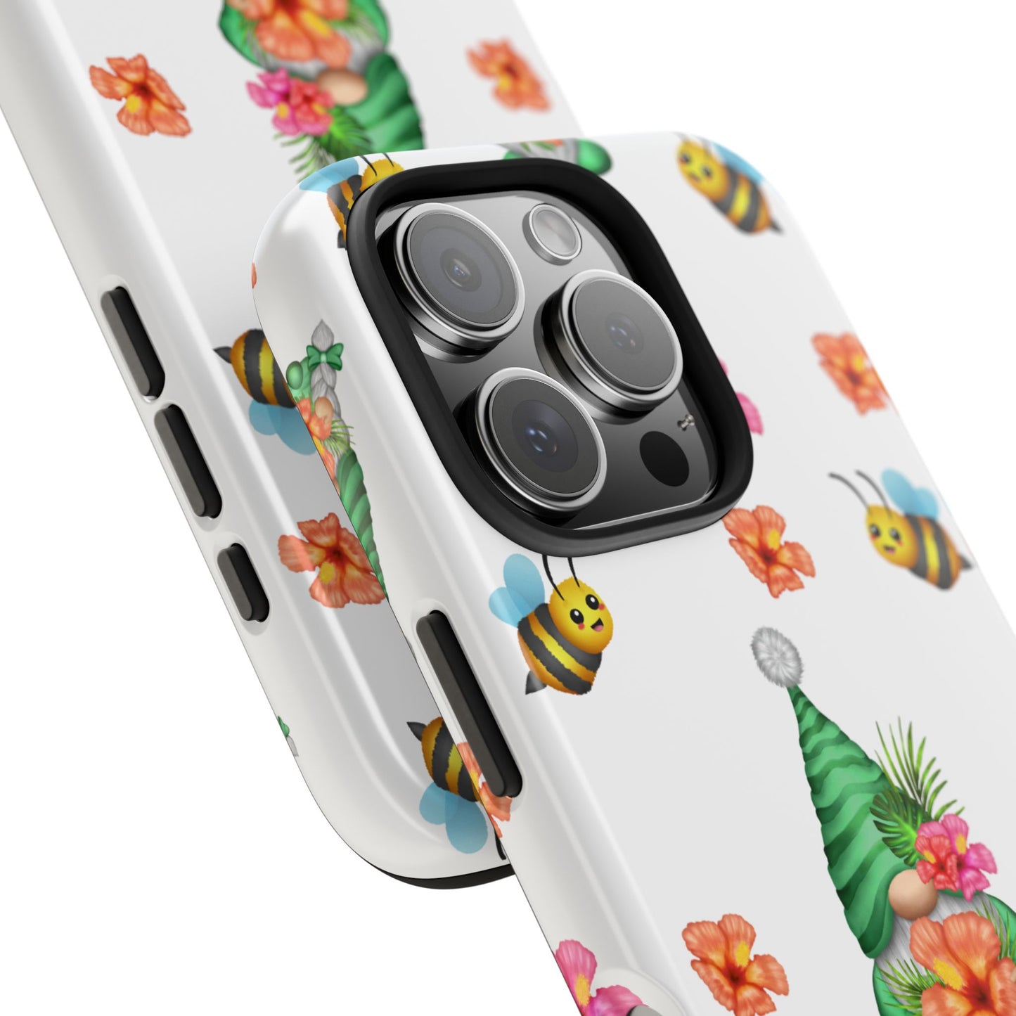 cute tropical gnome pattern with bees on iPhone 15 case