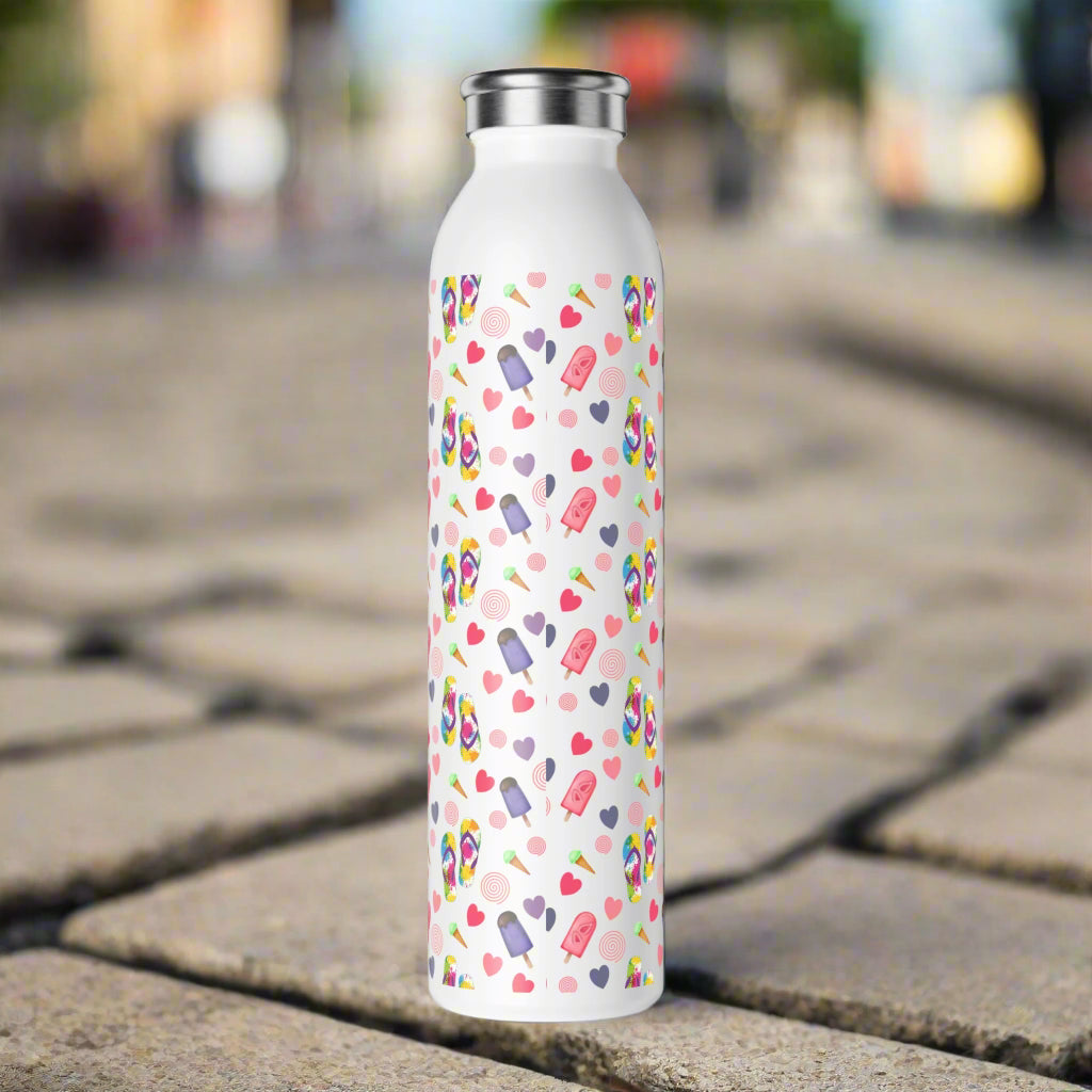 Colorful Flip Flop Slim Water Bottle | Summer Vibes Hydration