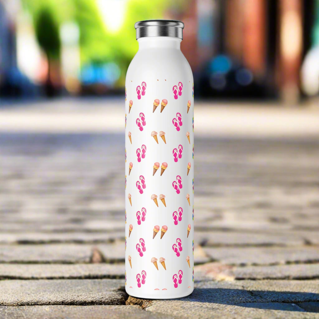 Colorful Ice Cream Summer Slim Water Bottle