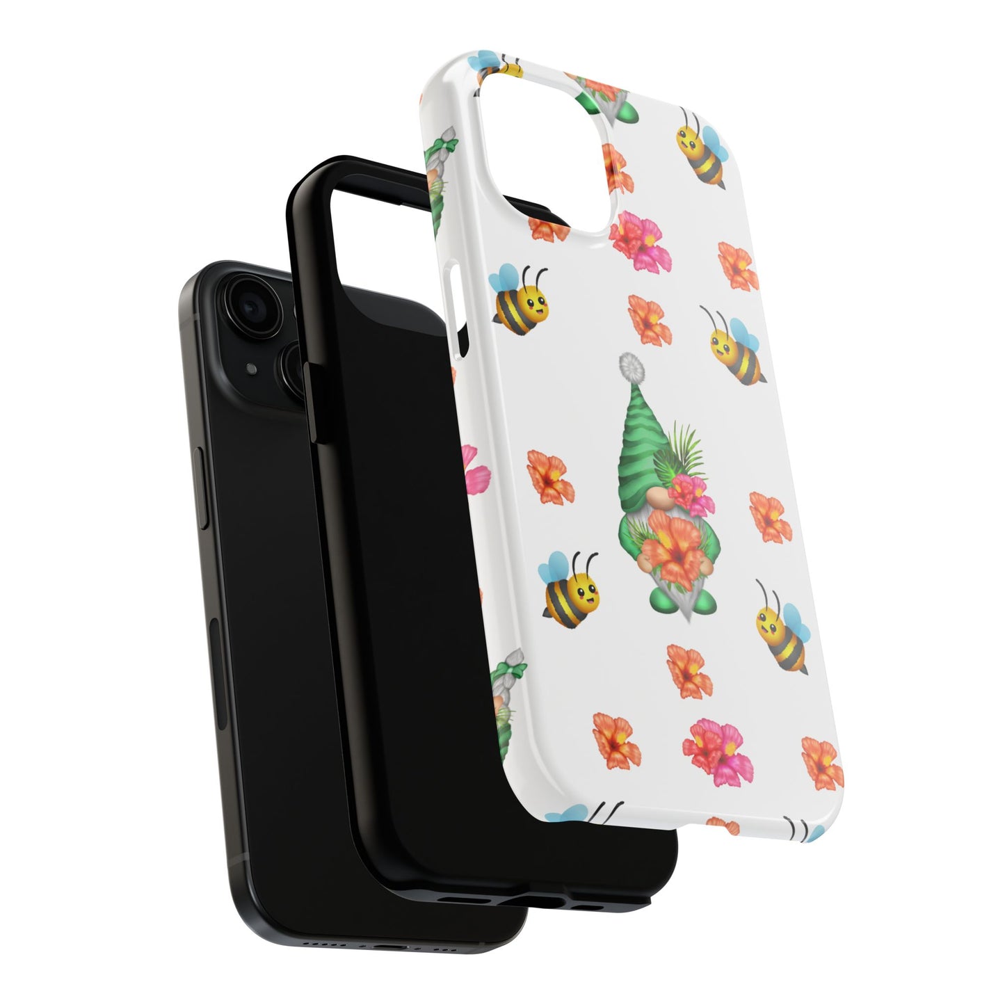 cute tropical gnome pattern with bees on iPhone 14 case