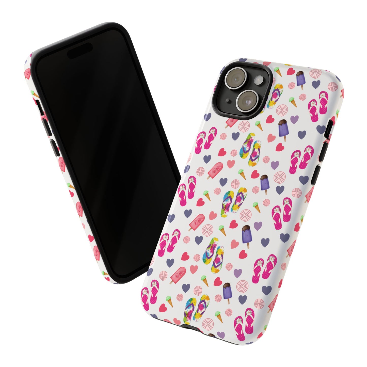 Phone Case Tough Cases - Summer Flip Flops Design