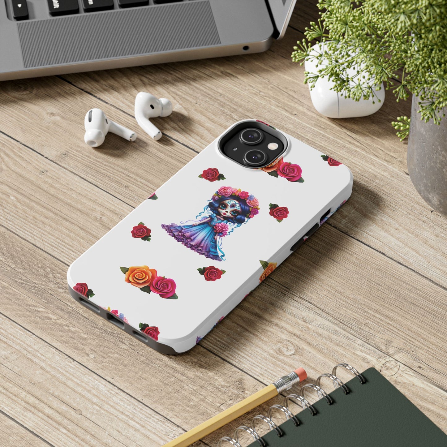 Phone Case - Purple Sugar Skull Day of the Dead Design