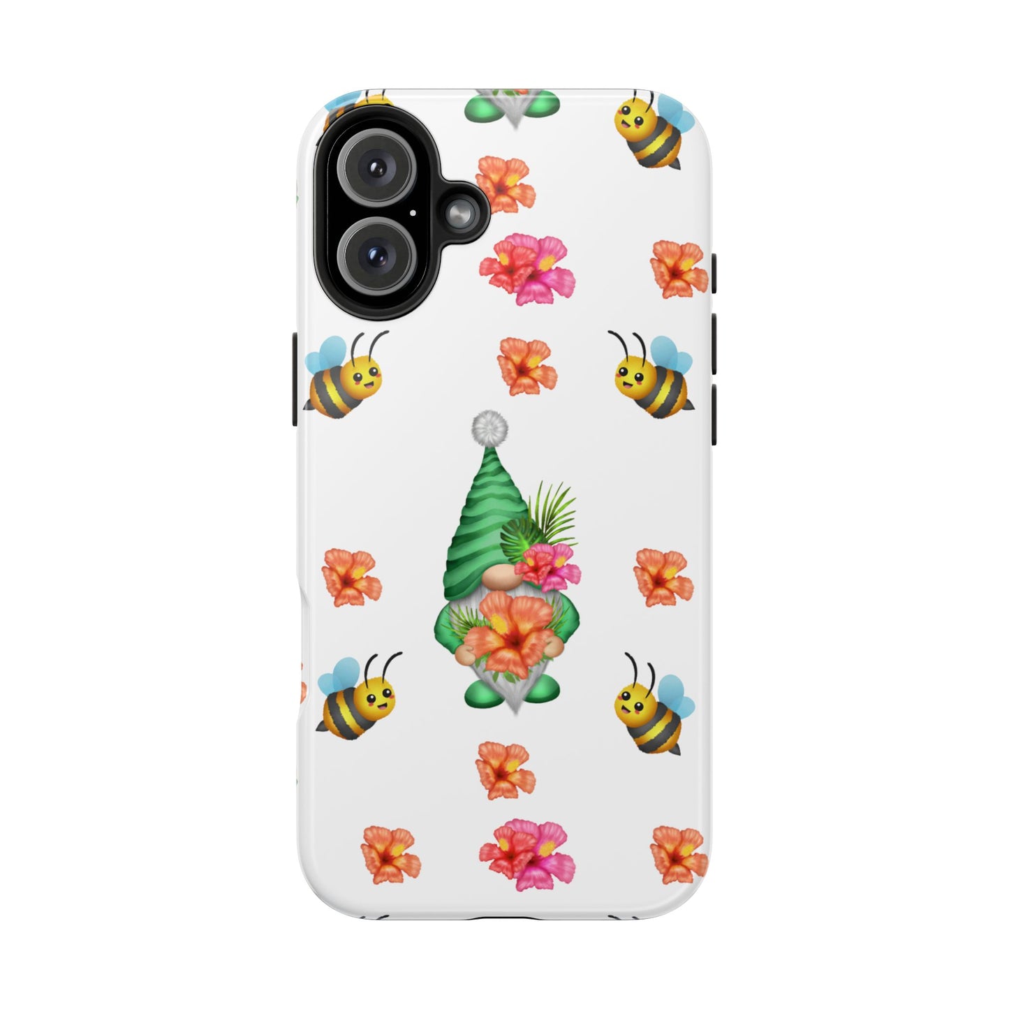 cute tropical gnome pattern with bees on iPhone 16 case