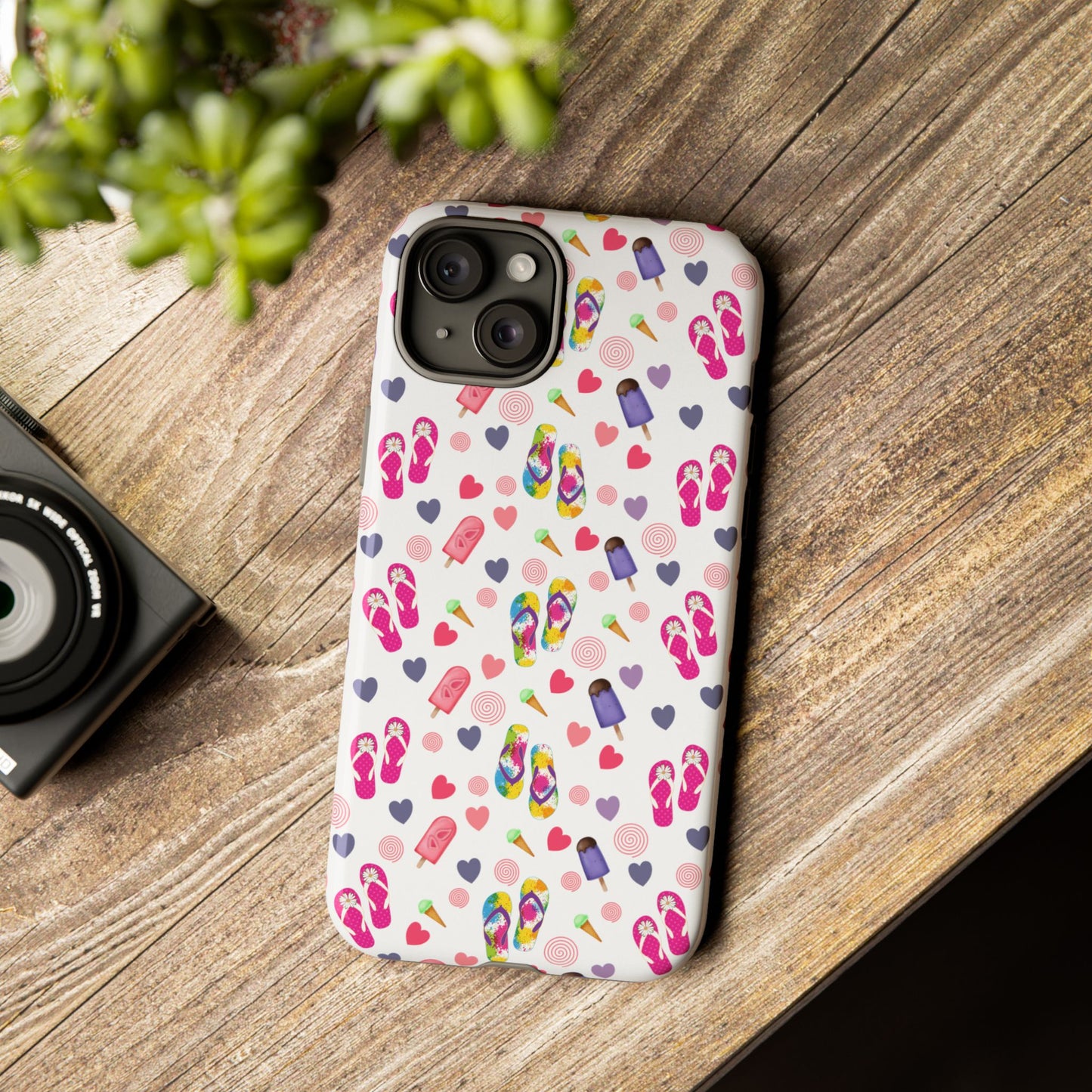 Phone Case Tough Cases - Summer Flip Flops Design
