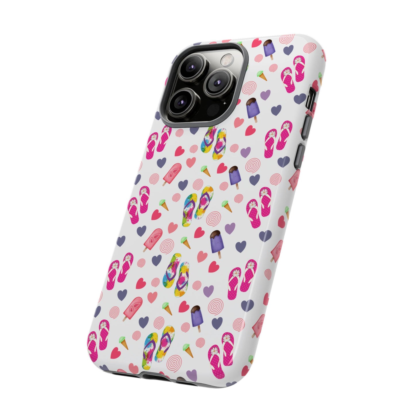 Phone Case Tough Cases - Summer Flip Flops Design