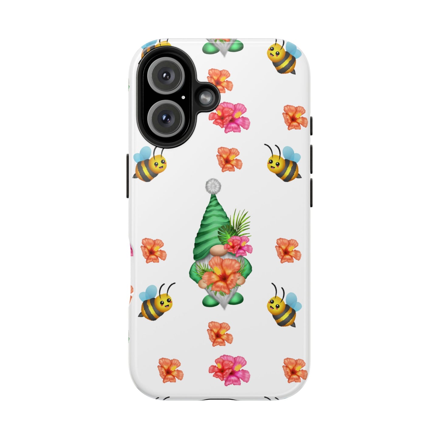 cute tropical gnome pattern with bees on iPhone 16 case