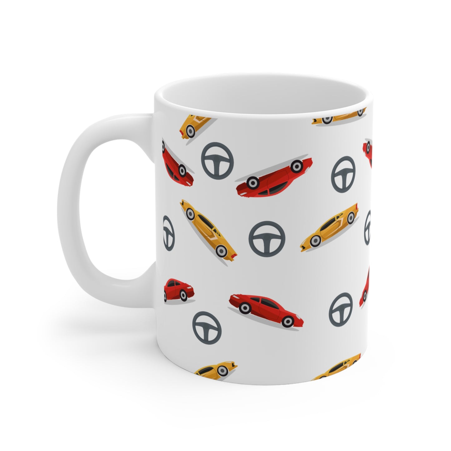 ceramic mug with sports car pattern