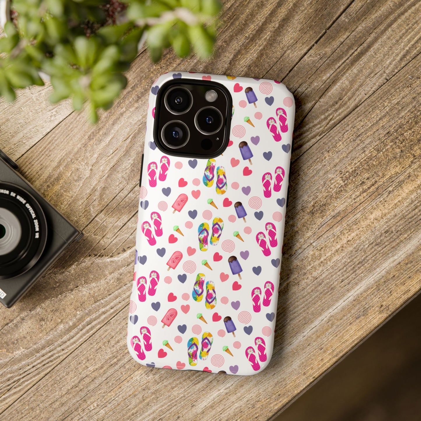 Phone Case Tough Cases - Summer Flip Flops Design