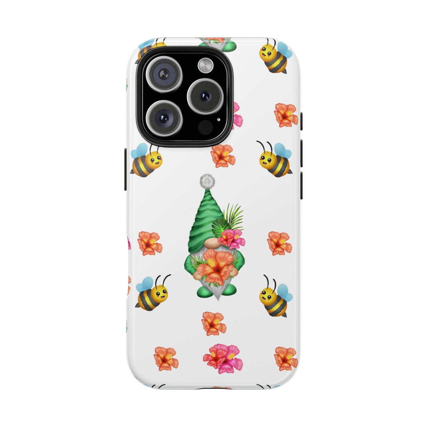 cute tropical gnome pattern with bees on iPhone 15 case