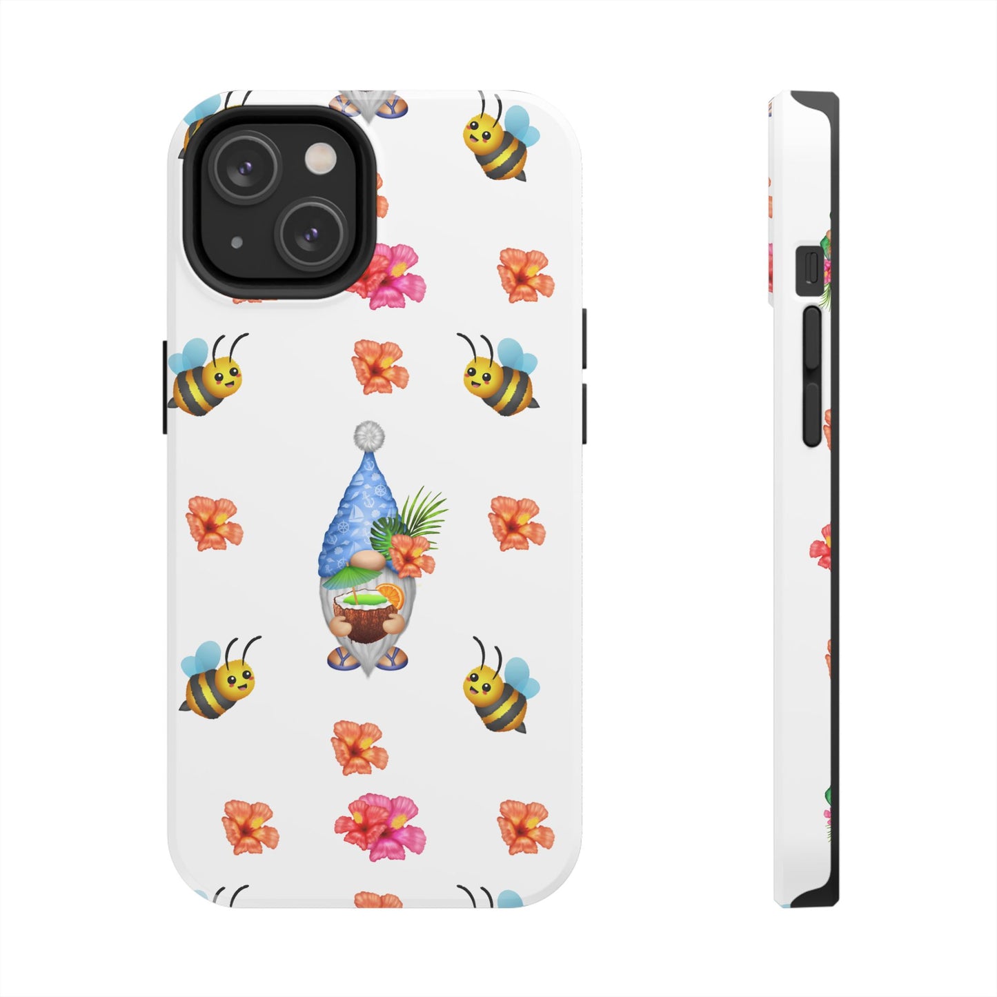 tropical gnome with drink and bees iPhon e 14 case