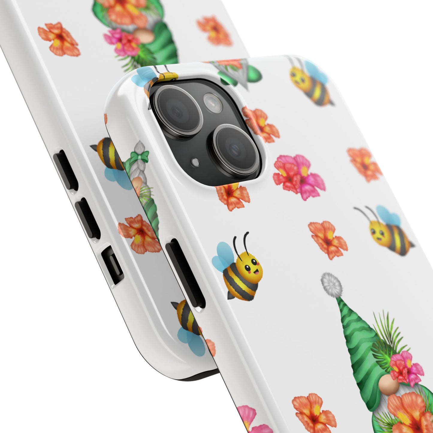 cute tropical gnome pattern with bees on iPhone 15 case