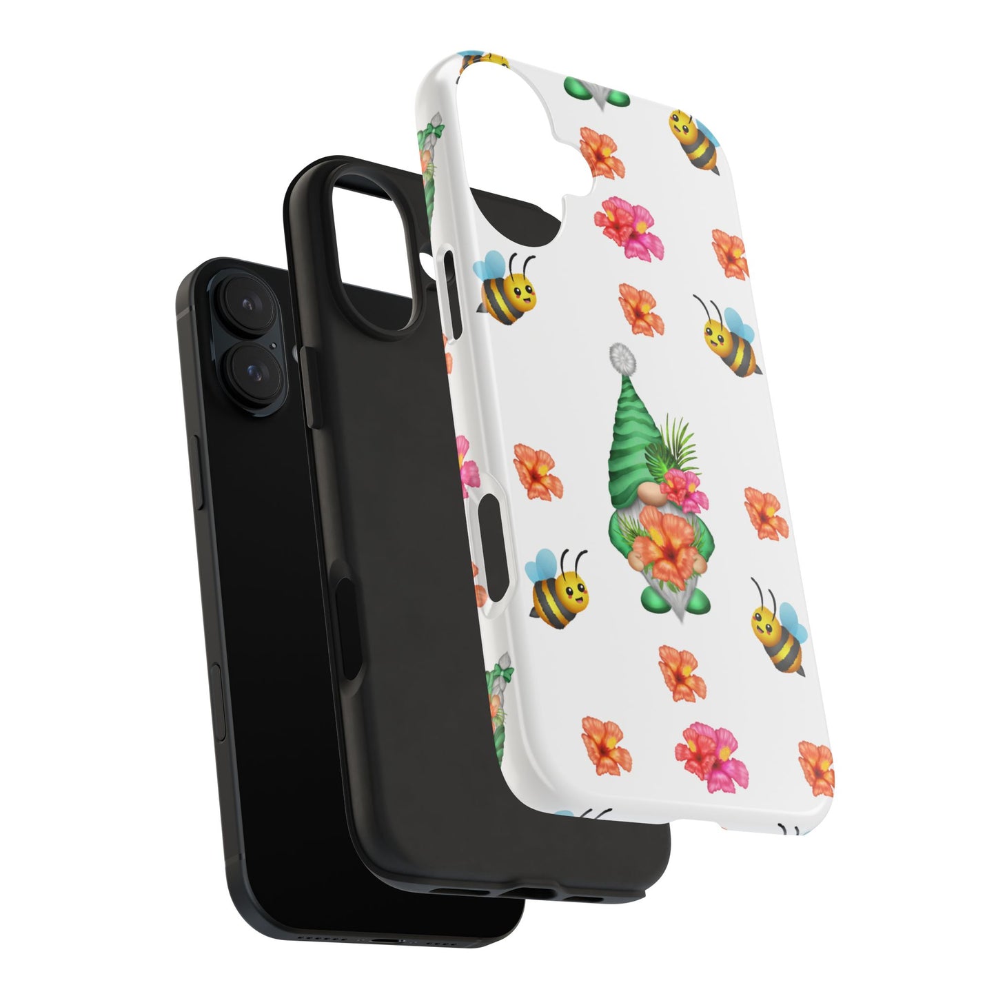 cute tropical gnome pattern with bees on iPhone 16 case