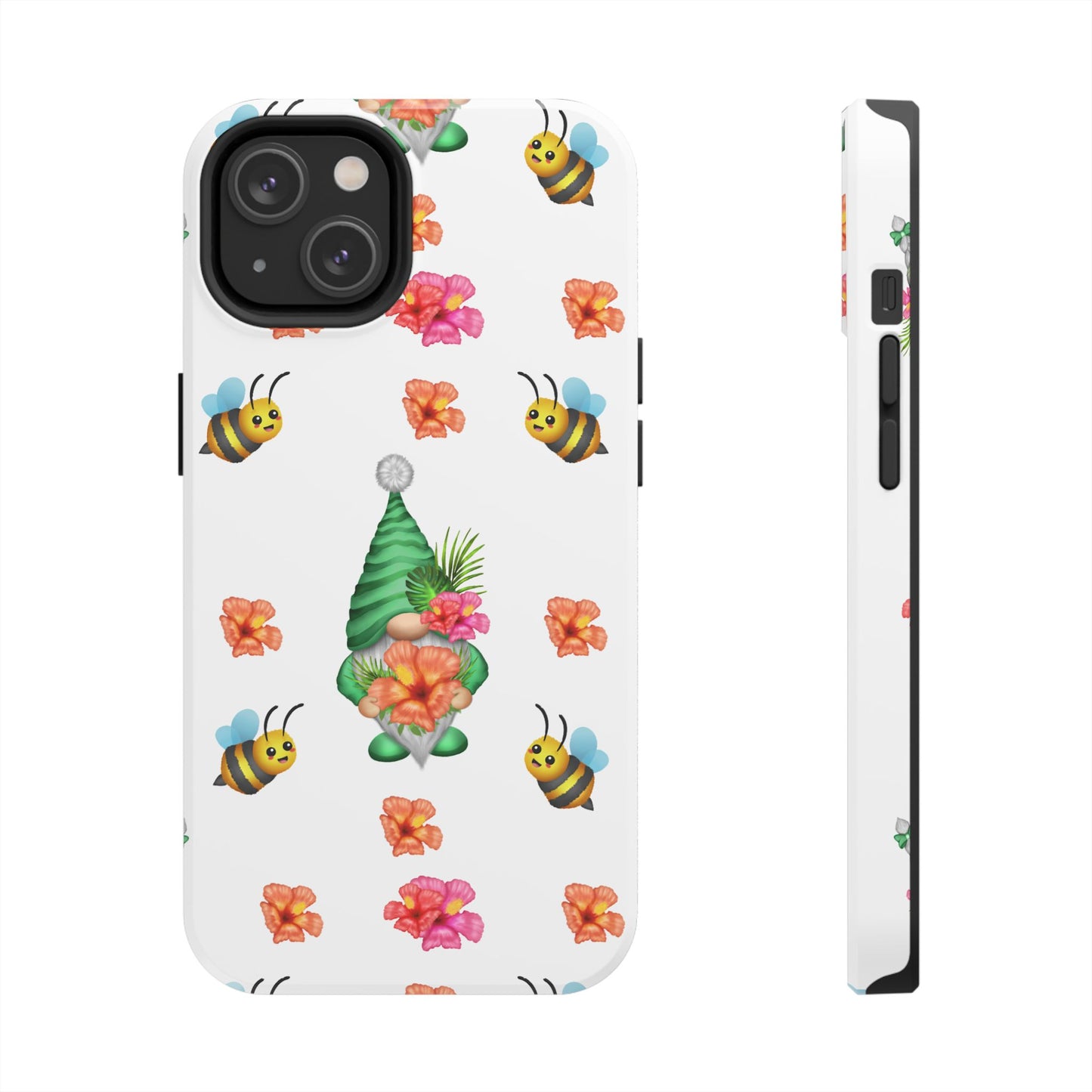 cute tropical gnome pattern with bees on iPhone 14 case
