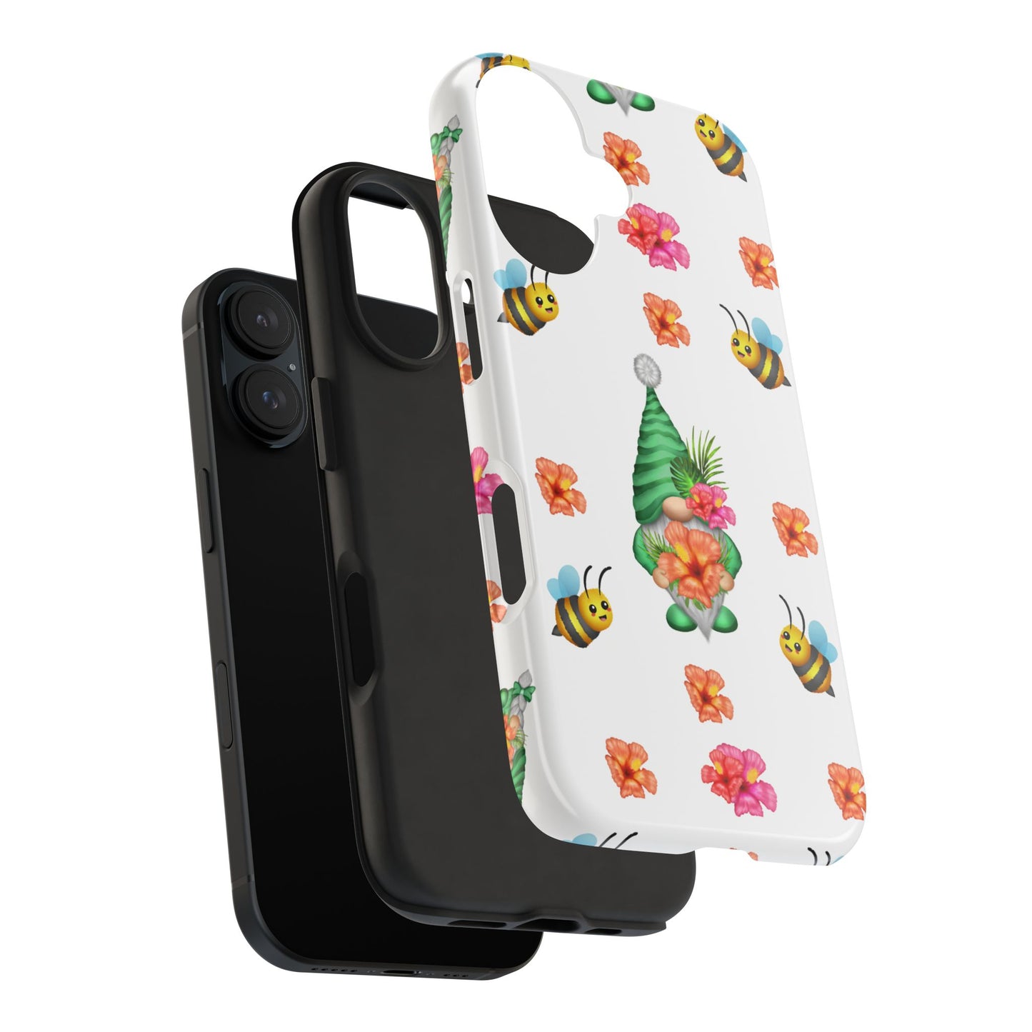 cute tropical gnome pattern with bees on iPhone 16 case