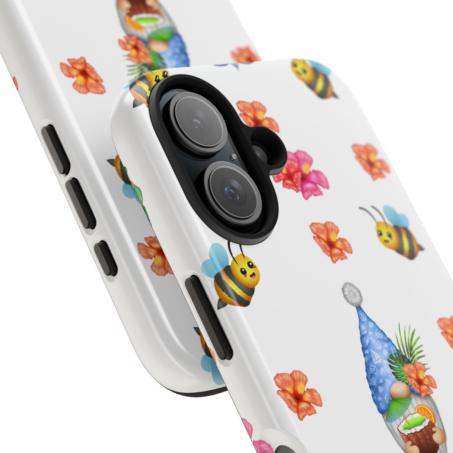 tropical gnome with drink and bees iPhon e 16 case