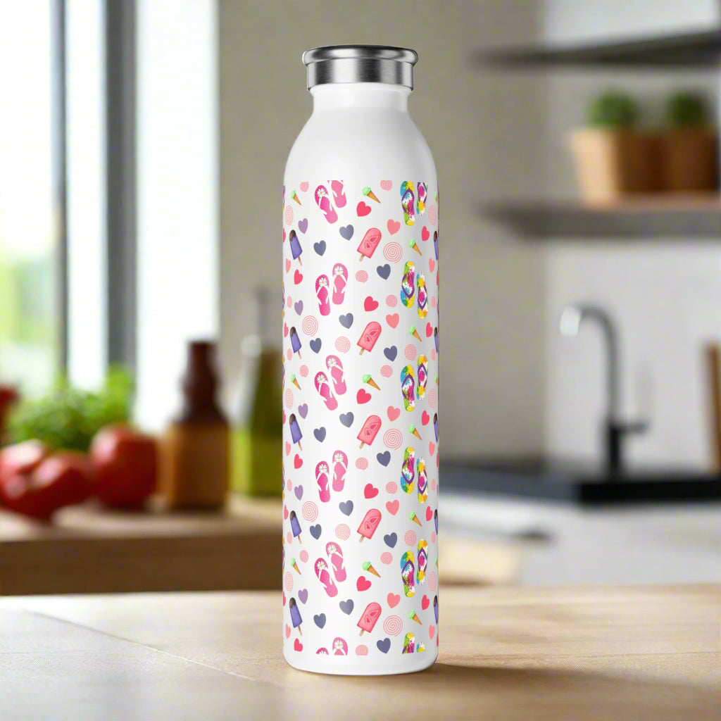 Colorful Flip Flop Slim Water Bottle | Summer Vibes Hydration