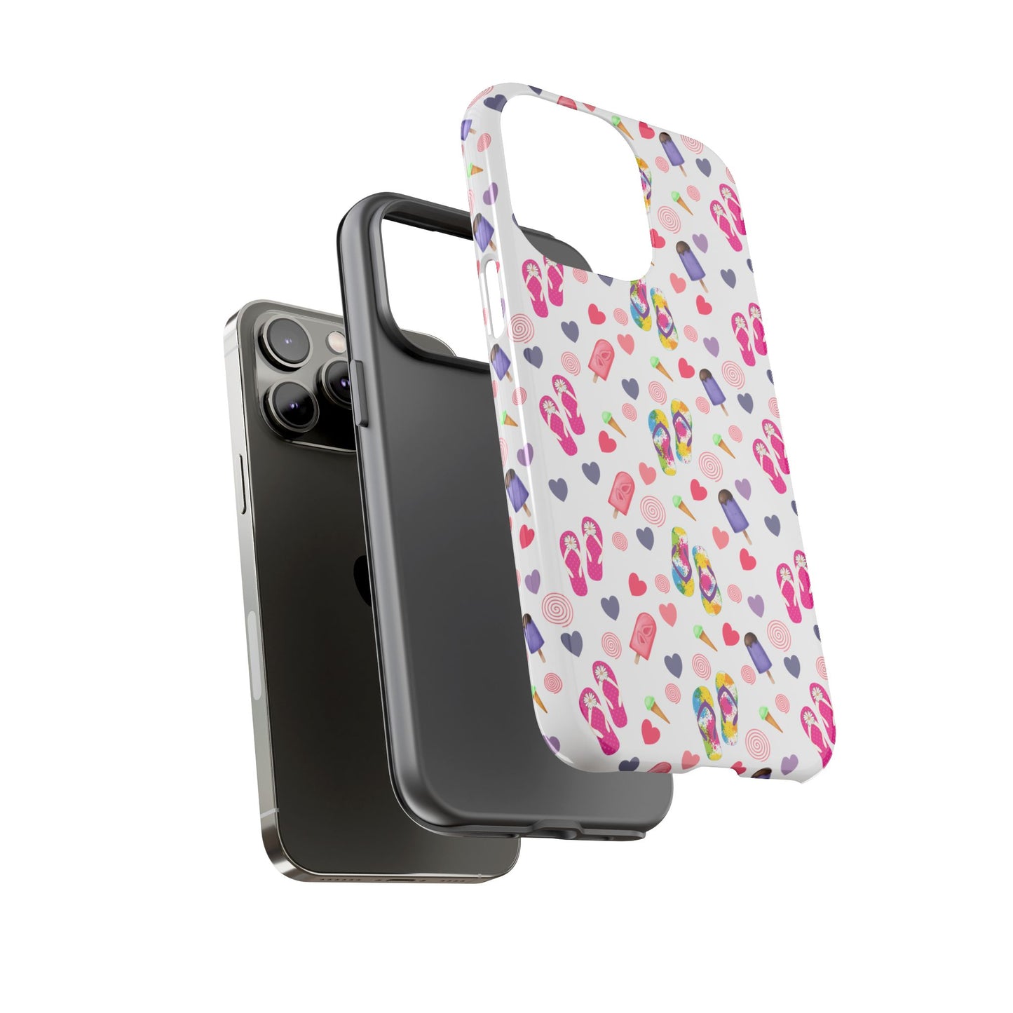 Phone Case Tough Cases - Summer Flip Flops Design