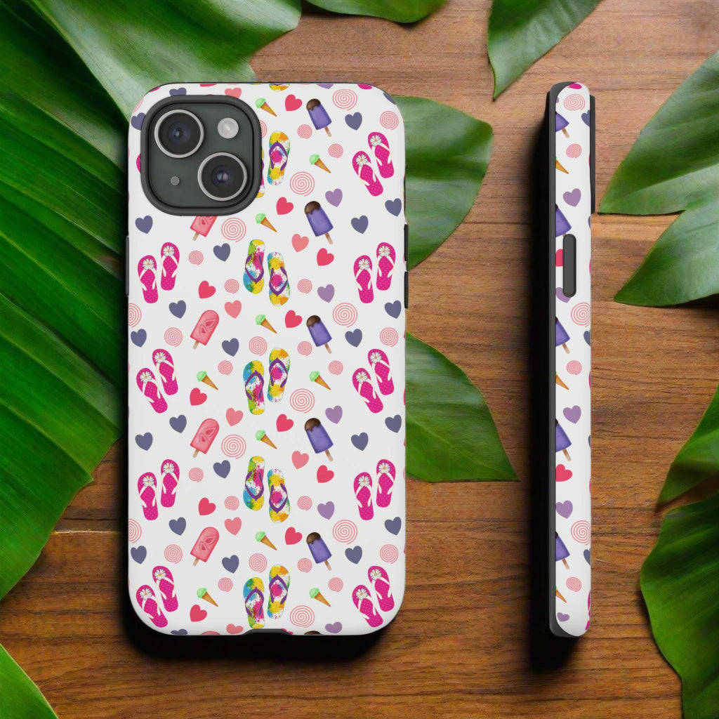 Phone Case Tough Cases - Summer Flip Flops Design