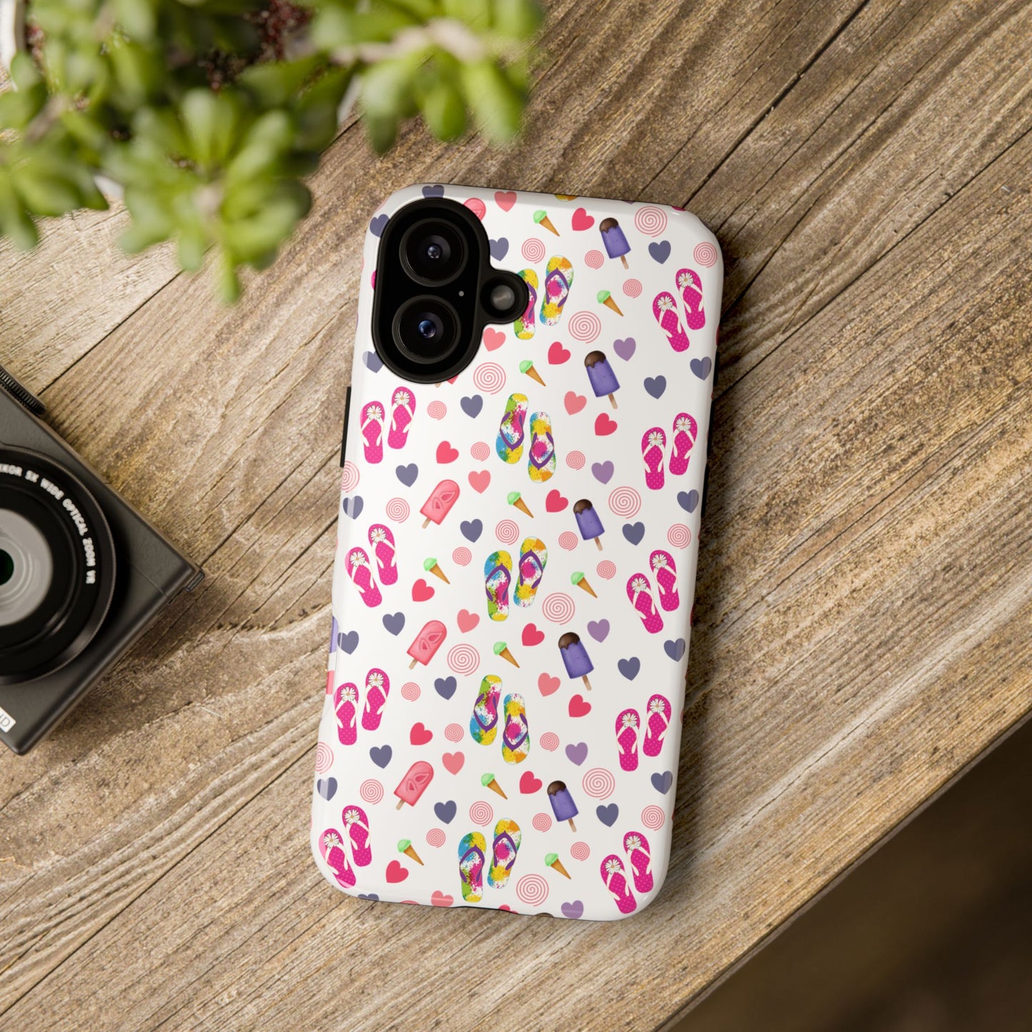 Phone Case Tough Cases - Summer Flip Flops Design